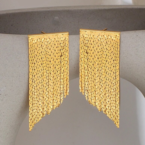 💛Gold plated earrings tassel earrings stylish earrings - Picture 6 of 6